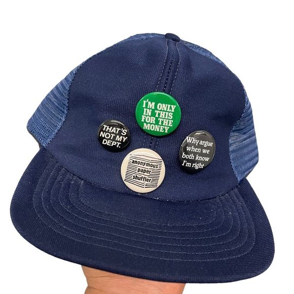 Vintage Accessories Vintage9s Work Humor Quote Buttons Trucker